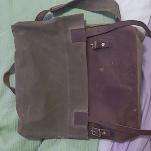 Red wing leather & canvas bag